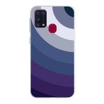 PrintiFy Samsung Galaxy M31 ile Uyumlu Kapak Renk Cümbüşü E Mavi Tasarımlı 1mm Fit Şeffaf Silikon Kılıf