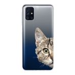 PrintiFy Samsung Galaxy M31s ile Uyumlu Kapak Catface Tasarımlı 1mm Fit Şeffaf Silikon Kılıf