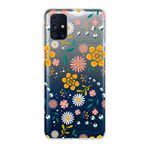 PrintiFy Samsung Galaxy M31s ile Uyumlu Kapak Çiçek Tasarımlı 1mm Fit Şeffaf Silikon Kılıf