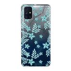 PrintiFy Samsung Galaxy M31s ile Uyumlu Kapak Floral Su Yeşili Tasarımlı 1mm Fit Şeffaf Silikon Kılıf