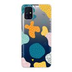 PrintiFy Samsung Galaxy M31s ile Uyumlu Kapak Geometrik Şekiller Tasarımlı 1mm Fit Şeffaf Silikon Kılıf