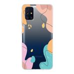 PrintiFy Samsung Galaxy M31s ile Uyumlu Kapak Karışık Renkler Tasarımlı 1mm Fit Şeffaf Silikon Kılıf