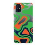 PrintiFy Samsung Galaxy M31s ile Uyumlu Kapak Renkli Desen E Yeşil Tasarımlı 1mm Fit Şeffaf Silikon Kılıf