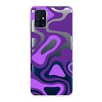 PrintiFy Samsung Galaxy M31s ile Uyumlu Kapak Renkli Desen F Mor Tasarımlı 1mm Fit Şeffaf Silikon Kılıf