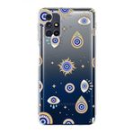 PrintiFy Samsung Galaxy M31s ile Uyumlu Nazar Boncuğu 5 Kamera Korumalı Şeffaf Silikon Kılıf