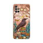 PrintiFy Samsung Galaxy M31s ile Uyumlu Vitray Bilge Kuzgun Tasarımlı Şeffaf Silikon Kılıf