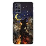 PrintiFy Samsung Galaxy M31s ile Uyumlu Vitray Cadı Saati Tasarımlı Şeffaf Silikon Kılıf