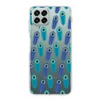 PrintiFy Samsung Galaxy M33 ile Uyumlu 1mm Slim Fit Nazar Boncuğu 4 Baskılı Şeffaf Kılıf
