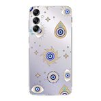 PrintiFy Samsung Galaxy M34 ile Uyumlu 1mm Slim Fit Nazar Boncuğu 5 Baskılı Şeffaf Kılıf