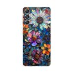 PrintiFy Samsung Galaxy M34 ile Uyumlu Vitray Mücevher Flora Tasarımlı Şeffaf Silikon Kılıf