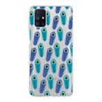 PrintiFy Samsung Galaxy M51 ile Uyumlu 1mm Slim Fit Nazar Boncuğu 4 Baskılı Şeffaf Kılıf