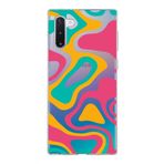 PrintiFy Samsung Galaxy Note 10 ile Uyumlu Kapak Renkli Desen B Turuncu Tasarımlı 1mm Fit Şeffaf Silikon Kılıf