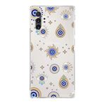 PrintiFy Samsung Galaxy Note 10 Plus ile Uyumlu Nazar Boncuğu 5 Kamera Korumalı Şeffaf Kılıf