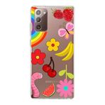 PrintiFy Samsung Galaxy Note 20 ile Uyumlu 1mm Slim Fit Water Color 5 Baskılı Şeffaf Kılıf