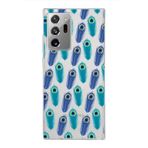 PrintiFy Samsung Galaxy Note 20 Ultra ile Uyumlu 1mm Slim Fit Nazar Boncuğu 4 Baskılı Şeffaf Kılıf