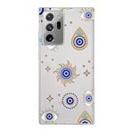 PrintiFy Samsung Galaxy Note 20 Ultra ile Uyumlu 1mm Slim Fit Nazar Boncuğu 5 Baskılı Şeffaf Kılıf