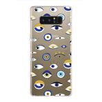PrintiFy Samsung Galaxy Note 8 ile Uyumlu 1mm Slim Fit Nazar Boncuğu 2 Baskılı Şeffaf Kılıf