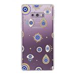 PrintiFy Samsung Galaxy Note 9 ile Uyumlu Nazar Boncuğu 5 Kamera Korumalı Şeffaf Silikon Kılıf