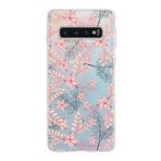 PrintiFy Samsung Galaxy S10 ile Uyumlu Kapak Floral Kırmızı Tasarımlı 1mm Fit Şeffaf Silikon Kılıf