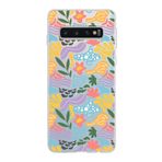 PrintiFy Samsung Galaxy S10 ile Uyumlu Kapak Memphis Desen - 2 Tasarımlı 1mm Fit Şeffaf Silikon Kılıf