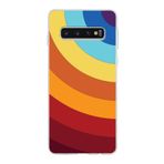 PrintiFy Samsung Galaxy S10 ile Uyumlu Kapak Renk Cümbüşü A Kırmızı Tasarımlı 1mm Fit Şeffaf Silikon Kılıf