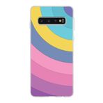 PrintiFy Samsung Galaxy S10 ile Uyumlu Kapak Renk Cümbüşü B Mor Tasarımlı 1mm Fit Şeffaf Silikon Kılıf