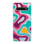 PrintiFy Samsung Galaxy S10 ile Uyumlu Kapak Renkli Desen A Kırmızı Tasarımlı 1mm Fit Şeffaf Silikon Kılıf