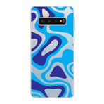 PrintiFy Samsung Galaxy S10 ile Uyumlu Kapak Renkli Desen C Mavi Tasarımlı 1mm Fit Şeffaf Silikon Kılıf