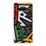 PrintiFy Samsung Galaxy S10 ile Uyumlu Kapak Soyut Grafiti Tasarımlı 1mm Fit Şeffaf Silikon Kılıf