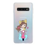 PrintiFy Samsung Galaxy S10 ile Uyumlu Kapak Vespagirl Tasarımlı 1mm Fit Şeffaf Silikon Kılıf