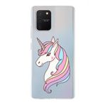 PrintiFy Samsung Galaxy S10 Lite ile Uyumlu Kapak Unicorn Tasarımlı 1mm Fit Şeffaf Silikon Kılıf