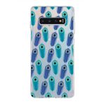 PrintiFy Samsung Galaxy S10 Plus ile Uyumlu 1mm Slim Fit Nazar Boncuğu 4 Baskılı Şeffaf Kılıf