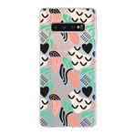 PrintiFy Samsung Galaxy S10 Plus ile Uyumlu Kapak Memphis Desen - 1 Tasarımlı 1mm Fit Şeffaf Silikon Kılıf