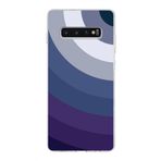 PrintiFy Samsung Galaxy S10 Plus ile Uyumlu Kapak Renk Cümbüşü E Mavi Tasarımlı 1mm Fit Şeffaf Silikon Kılıf