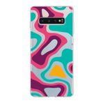 PrintiFy Samsung Galaxy S10 Plus ile Uyumlu Kapak Renkli Desen A Kırmızı Tasarımlı 1mm Fit Şeffaf Silikon Kılıf