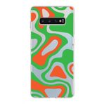 PrintiFy Samsung Galaxy S10 Plus ile Uyumlu Kapak Renkli Desen E Yeşil Tasarımlı 1mm Fit Şeffaf Silikon Kılıf