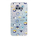 PrintiFy Samsung Galaxy S10e ile Uyumlu 1mm Slim Fit Nazar Boncuğu 2 Baskılı Şeffaf Kılıf