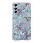 PrintiFy Samsung Galaxy S21 FE ile Uyumlu Kapak Floral Su Yeşili Tasarımlı 1mm Fit Şeffaf Silikon Kılıf