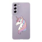 PrintiFy Samsung Galaxy S21 FE ile Uyumlu Kapak Unicorn Tasarımlı 1mm Fit Şeffaf Silikon Kılıf
