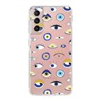 PrintiFy Samsung Galaxy S21 ile Uyumlu 1mm Slim Fit Nazar Boncuğu 2 Baskılı Şeffaf Kılıf