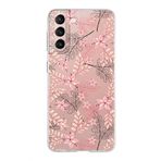 PrintiFy Samsung Galaxy S21 ile Uyumlu Kapak Floral Kırmızı Tasarımlı 1mm Fit Şeffaf Silikon Kılıf