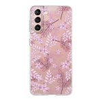 PrintiFy Samsung Galaxy S21 ile Uyumlu Kapak Floral Pudra Tasarımlı 1mm Fit Şeffaf Silikon Kılıf