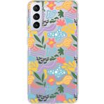 Printify Samsung Galaxy S21 Plus İle Uyumlu 1mm Kapak Memphis Desen Tasarımlı Şeffaf Silikon Cep Telefonu Kılıfı