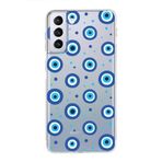 PrintiFy Samsung Galaxy S21 Plus ile Uyumlu 1mm Slim Fit Nazar Boncuğu 1 Baskılı Şeffaf Kılıf
