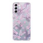 PrintiFy Samsung Galaxy S21 Plus ile Uyumlu Kapak Floral Pudra Tasarımlı 1mm Fit Şeffaf Silikon Kılıf