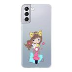 PrintiFy Samsung Galaxy S21 Plus ile Uyumlu Kapak Vespagirl Tasarımlı 1mm Fit Şeffaf Silikon Kılıf