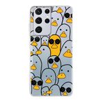 PrintiFy Samsung Galaxy S21 Ultra ile Uyumlu Kapak Duck Tasarımlı 1mm Fit Şeffaf Silikon Kılıf