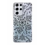 PrintiFy Samsung Galaxy S21 Ultra ile Uyumlu Kapak Nostalji Desen - B Tasarımlı 1mm Fit Şeffaf Silikon Kılıf