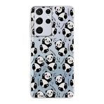 PrintiFy Samsung Galaxy S21 Ultra ile Uyumlu Kapak Panda Tasarımlı 1mm Fit Şeffaf Silikon Kılıf