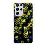 PrintiFy Samsung Galaxy S21 Ultra ile Uyumlu Kapak Semboller Tasarımlı 1mm Fit Şeffaf Silikon Kılıf